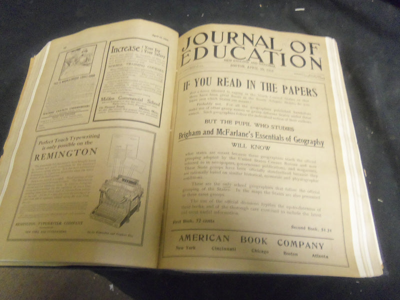 1916 JANUARY-DECEMBER JOURNAL OF EDUCATION BOUND VOLUME - COMPLETE YEAR - R 883