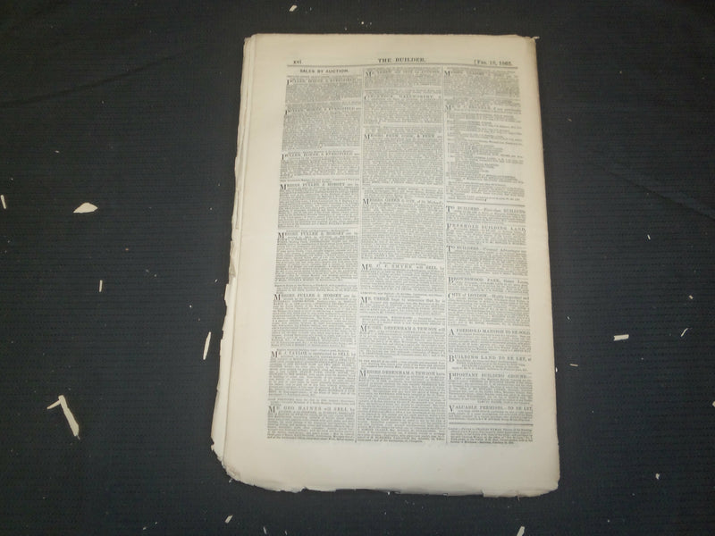 1865 FEBRUARY 18 THE BUILDER ARCHITECT MAGAZINE - ILLUSTRATIONS - ST 415D