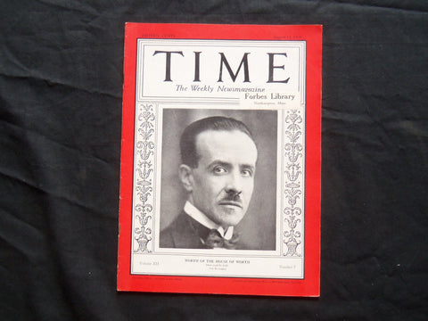 1928 AUGUST 13 TIME MAGAZINE - JEAN CHARLES WORTH - T 172