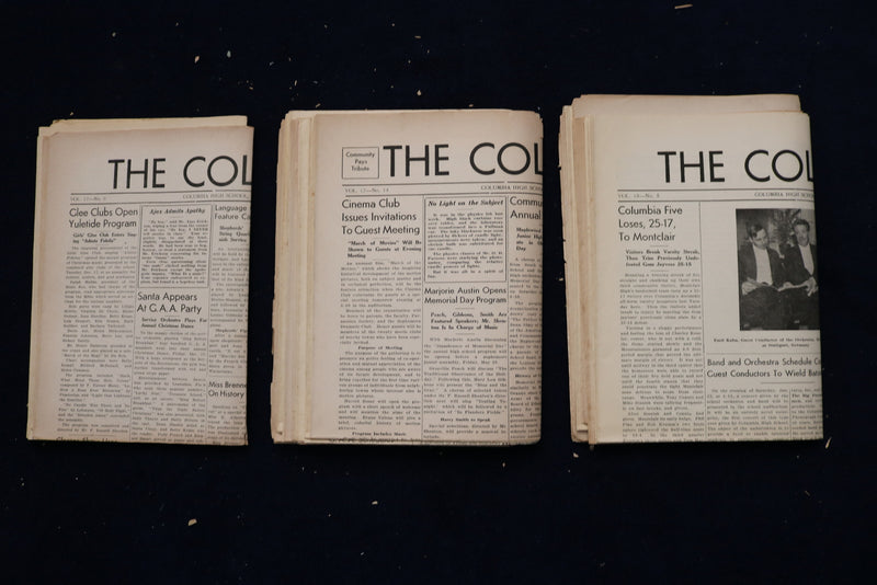 1935-1937 THE COLUMBIAN HIGH SCHOOL NEWSPAPER- S. ORANGE, NJ - LOT OF 28- O 3467