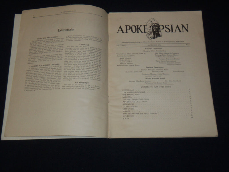 1924-1928 APOKEEPSIAN POUGHKEEPSIE HIGH SCHOOL MAGAZINES LOT OF 11 - O 1789