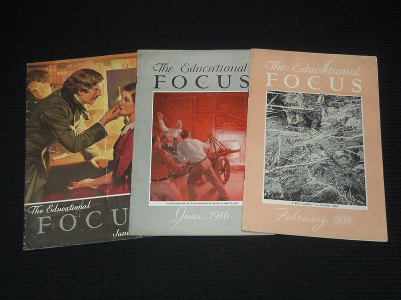 1936-1938 THE EDUCATIONAL FOCUS MAGAZINE LOT OF 3 ISSUES - K 2660