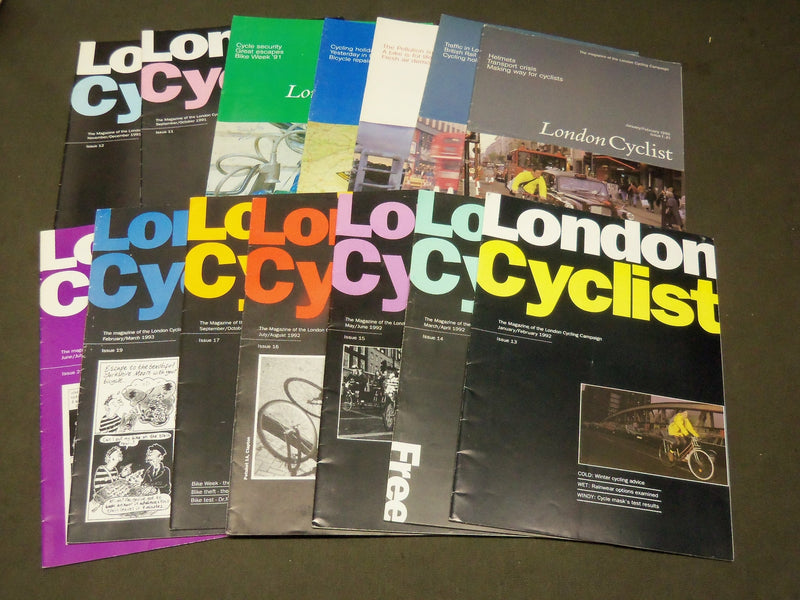 1990-1993 LONDON CYCLIST MAGAZINE LOT OF 14 ISSUES - O 3249