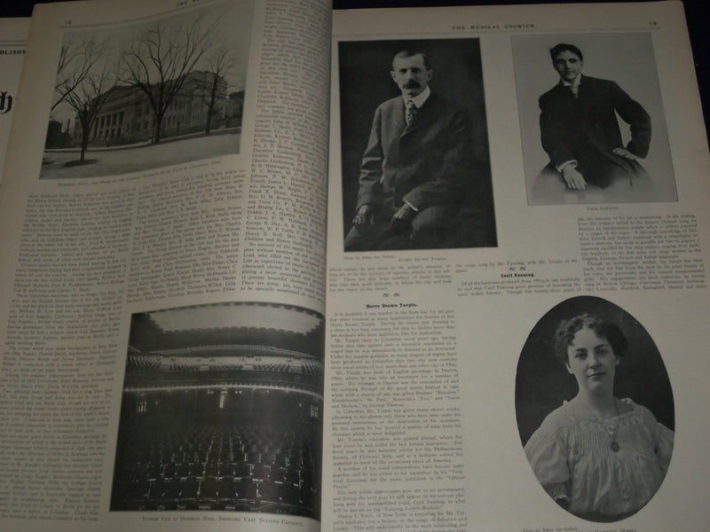 1906 JUNE 6 MUSICAL COURIER MAGAZINE - ELLA MAY SMITH COVER - ADS - J 1258
