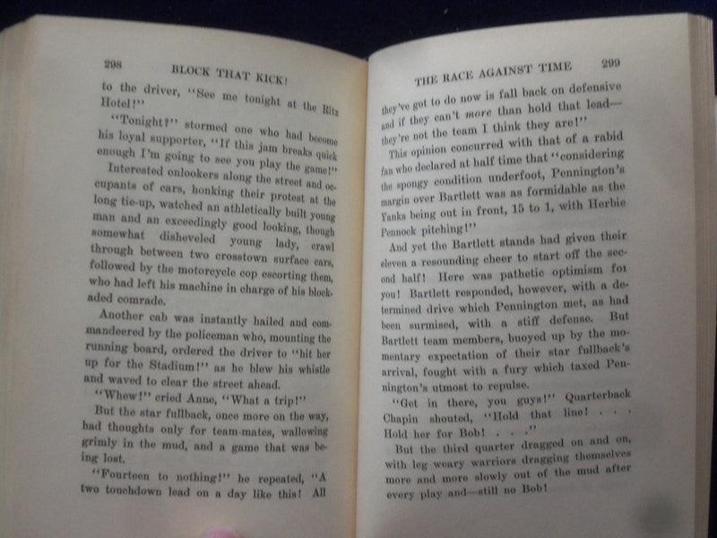 1928 BLOCK THAT KICK HARDCOVER BOOK BY HAROLD SHERMAN - KD 8785