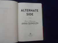 2018 ALTERNATE SIDE HARDCOVER BOOK - AUTOGRAPHED BY ANNA QUINDLEN - KD 8512