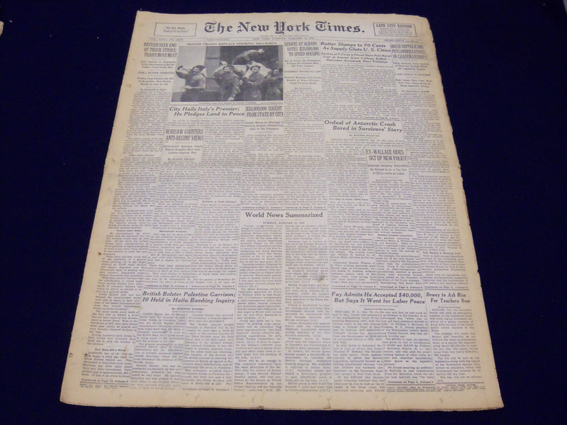 1947 JANUARY 14 NEW YORK TIMES - BRITISH SEEK END OF TRUCK STRIKE - NT 64