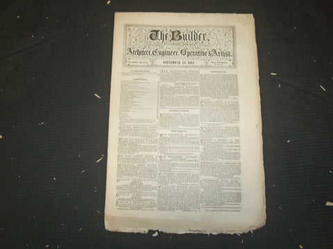 1865 SEPTEMBER 23 THE BUILDER ARCHITECT MAGAZINE - ILLUSTRATIONS - ST 416F