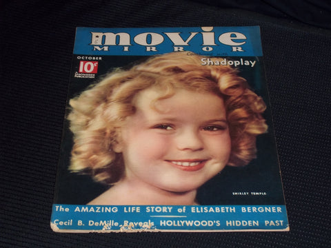 1935 OCTOBER MOVIE MIRROR MAGAZINE - SHIRLEY TEMPLE FRONT COVER - E 15337