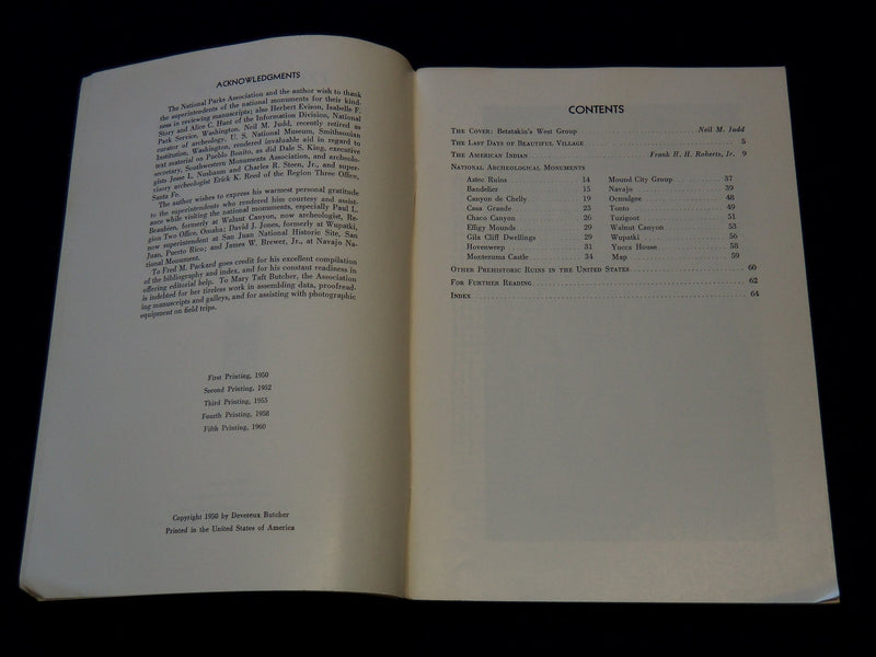 1960 EXPLORING OUR PREHISTORIC INDIAN RUINS BOOK BY DEVEREUX BUTCHER - J 7370
