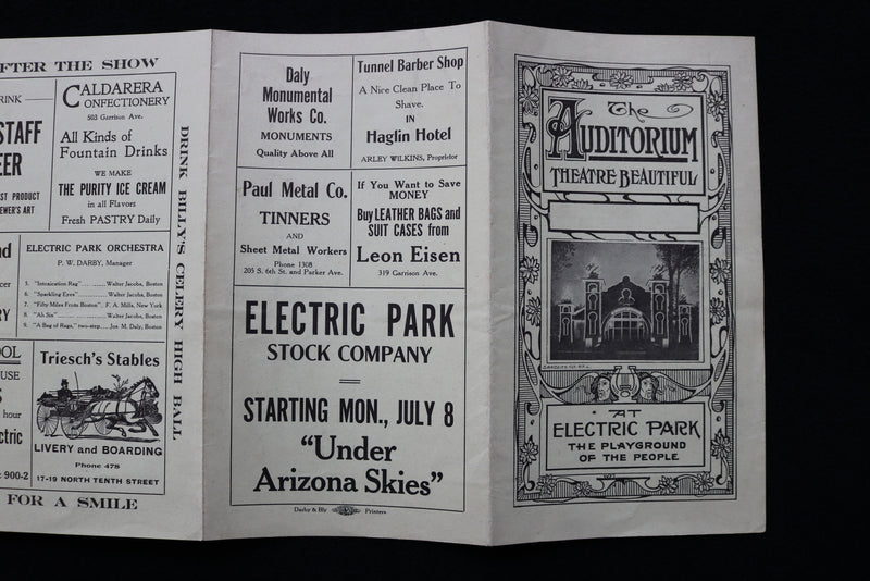 1920'S THE AUDITORIUM THEATRE BEAUTIFUL AT ELECTRIC PARK PROGRAM - K 1898