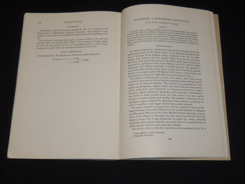 1949 JANUARY/FEBRUARY THE AMERICAN MINERALOGIST JOURNAL MAGAZINE - SP 4863M