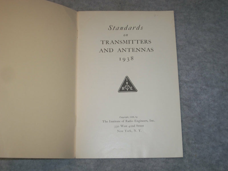 1938 TRANSMITTERS AND ANTENNAS STANDARDS MANUAL - J 6331
