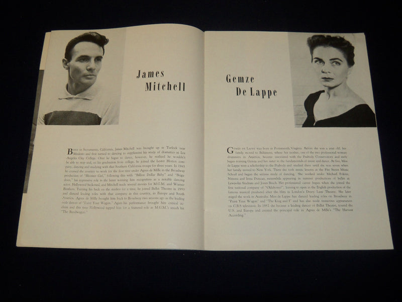 1953-1954 AGNES DE MILLE DANCE THEATRE PROGRAM - S. HUROK - PHOTOS - J 5043