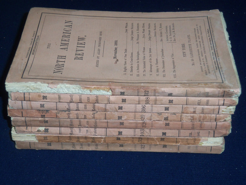 1882 & 1884 NORTH AMERICAN REVIEW LOT OF 8 ISSUES - STORIES/ARTICLES - WR 671