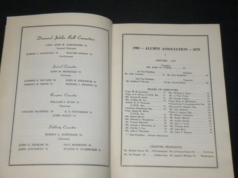 1979 MARITIME COLLEGE DIAMOND JUBILEE BALL PROGRAM + SEATING LISTS - J 5866