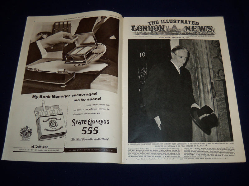 1957 JANUARY 19 ILLUSTRATED LONDON NEWS MAGAZINE - SIR ANTHONY EDEN - E 8042