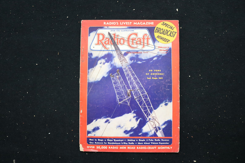 1938 FEBRUARY RADIO-CRAFT MAGAZINE - 60 TONS OF ANTENNA COVER - E 11191