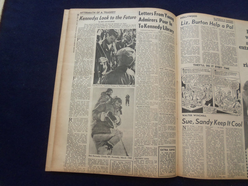 1965 NOV 22 BOSTON RECORD AMERICAN NEWSPAPER- 2 YEARS AFTER JFK KILLED -NP 6304