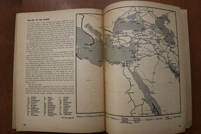 1942 GLOBAL WAR AN ATLAS OF WORLD STRATEGY-70 MAPS AND CHARTS- SOFTCOVER- K 3167