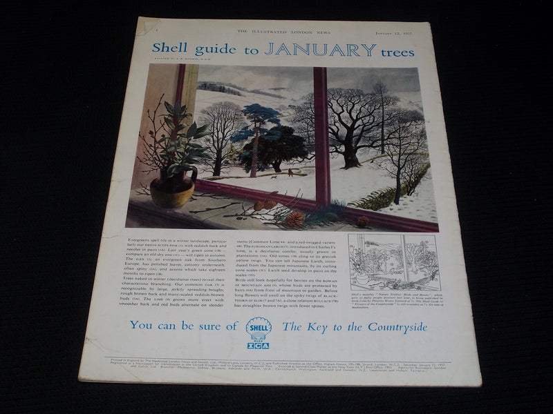 1957 JANUARY 12 ILLUSTRATED LONDON NEWS MAGAZINE NICE COVERS & ADS - E 4262