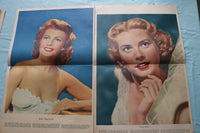 1950'S PHILADELPHIA INQUIRER COLORAMA SECTIONS - MOVIE STARS -LOT OF 18- NP 9232