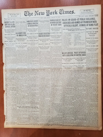 1921 JANUARY 14 NEW YORK TIMES- POLICE GUARD PUBLIC BUILDINGS BOMB PLOT -NT 8093