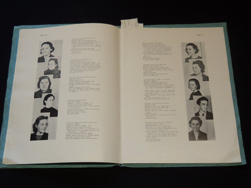 1938 ACORNS DEPOSIT HIGH SCHOOL YEARBOOK - SOFTCOVER - DEPOSIT NEW YORK - J 8030