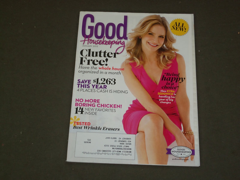 2013 JANUARY GOOD HOUSEKEEPING MAGAZINE - KYRA SEDGWICK COVER - B 3940