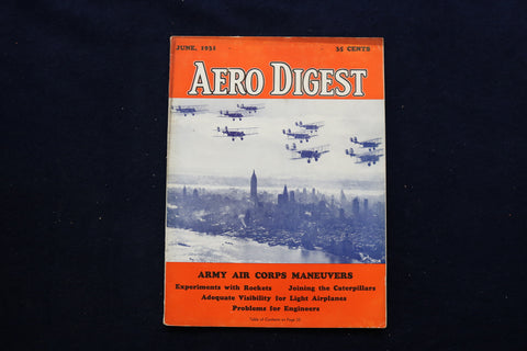 1931 JUNE AERO DIGEST MAGAZINE - CURTISS CONDOR BOMBERS COVER - E 11267