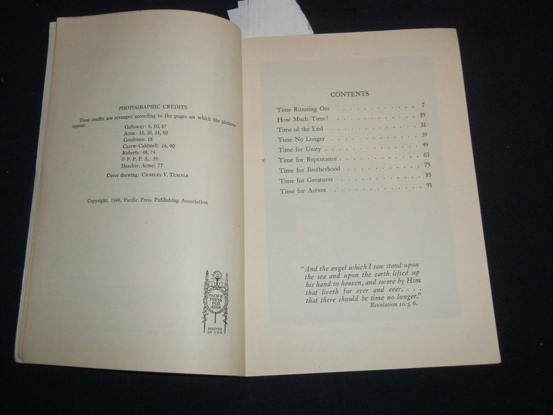 1948 TIME'S LAST HOUR SOFTCOVER BOOK BY ARTHUR MAXWELL - J 9295