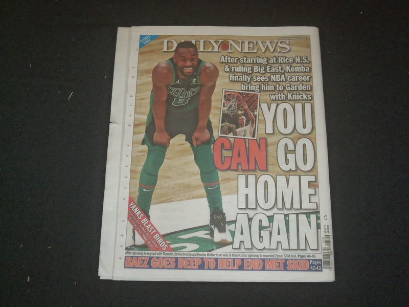 2021 AUGUST 5 NEW YORK DAILY NEWS NEWSPAPER - KEMBA WALKER TO SIGN WITH KNICKS