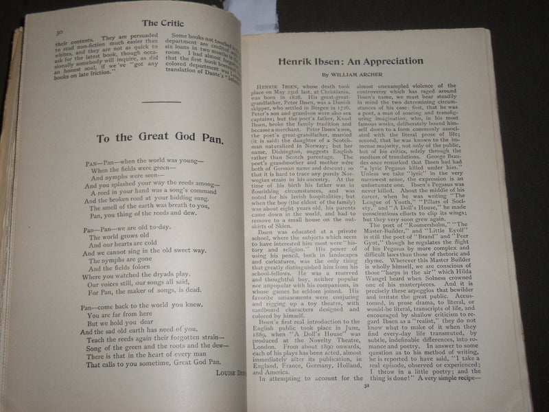 1906 JULY THE CRITIC MAGAZINE - IBSEN NUMBER - NICE ADS - J 3469