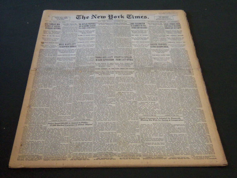 1930 DECEMBER 22 NEW YORK TIMES - DR. BUTLER PROPOSES TO CURB ATHLETICS- NT 5721