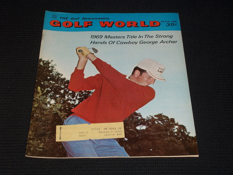 1969 APRIL 22 GOLF WORLD MAGAZINE - GEORGE ARCHER FRONT COVER - E 6503