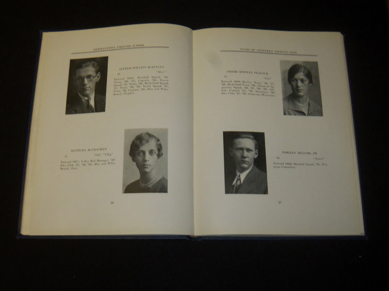 1929 THE BLUE AND WHITE WEST GERMANTOWN FRIENDS SCHOOL YEARBOOK - PA - YB 1915