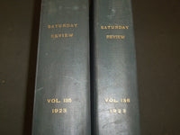 1923 SATURDAY REVIEW 2 BOUND VOLUMES - COMPLETE YR- PUBLISHED IN LONDON - R 1127