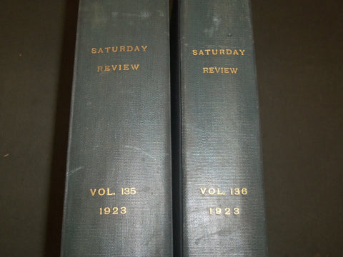 1923 SATURDAY REVIEW 2 BOUND VOLUMES - COMPLETE YR- PUBLISHED IN LONDON - R 1127