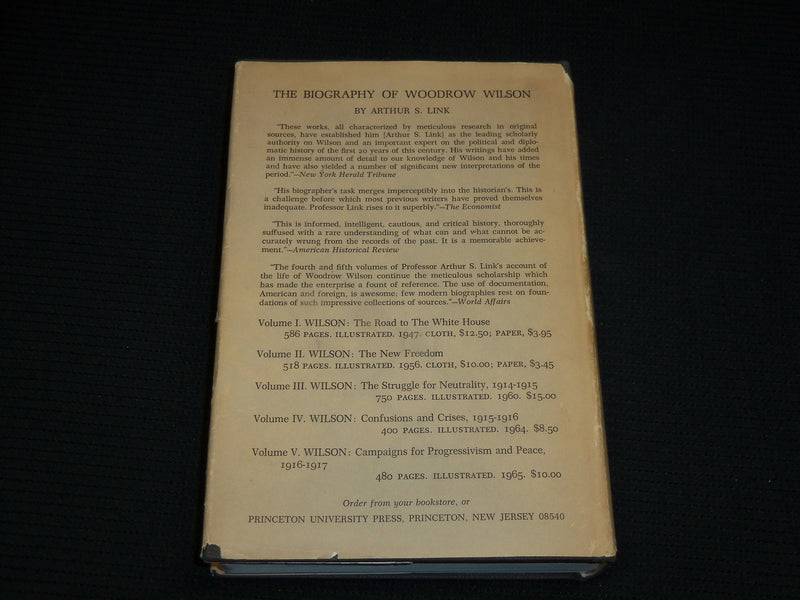 1969 THE PAPERS OF WOODROW WILSON HARDCOVER BOOK BY LINK - VOLUME 6 - KD 7495