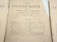 1886 THE ATLANTIC MONTHLY MAGAZINE LOT OF 6 ISSUES - GREAT WRITERS - WR 54