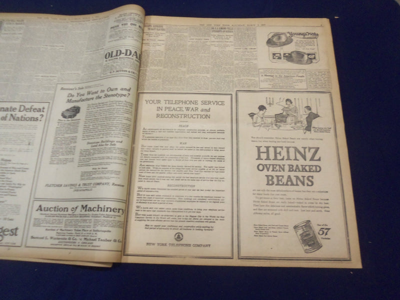 1919 MARCH 8 NEW YORK TIMES - ALLIES AGREE GERMANY MUST BE FED - NT 9269