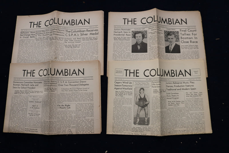 1935-1937 THE COLUMBIAN HIGH SCHOOL NEWSPAPER- S. ORANGE, NJ - LOT OF 28- O 3467