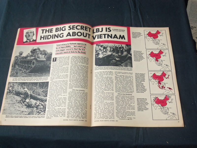 1967 OCT THE NATIONAL POLICE GAZETTE MAGAZINE - LYNDON JOHNSON - VIETNAM- B 5730