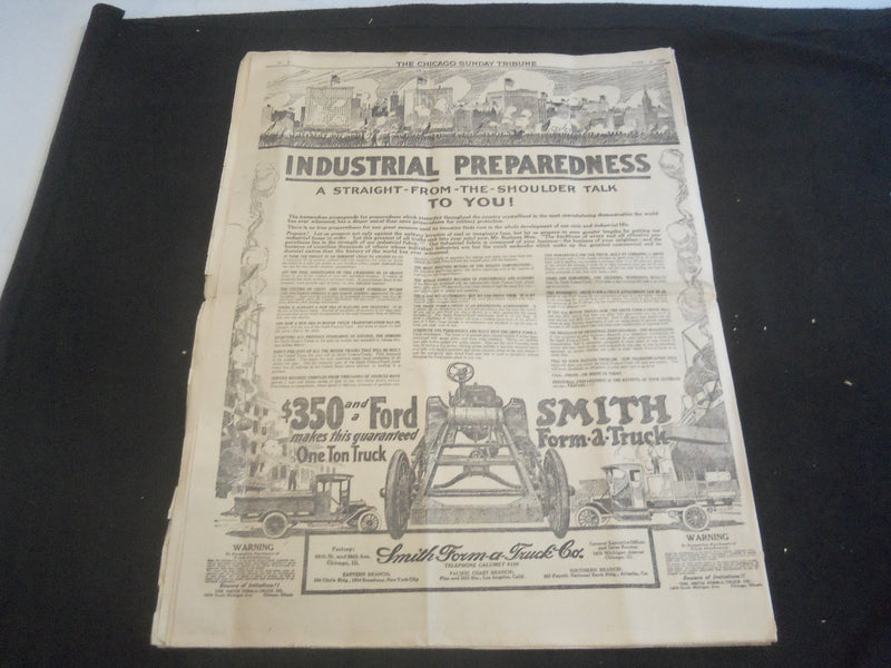 1916 CHICAGO SUNDAY TRIBUNE NEWSPAPER - 130,214 MARCH IN CITY'S PARADE - NP 5760