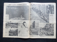 1945 OCT 21 NY SUNDAY NEWS NEWSPAPER-BOMBS RAIN ON CAPITAL OF VENEZUELA- NP 2471
