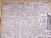 1934 SEPT 23 NEW YORK TIMES - LINDBERGH RETURNING HOME TO AID HAUPTMANN- NT 1697