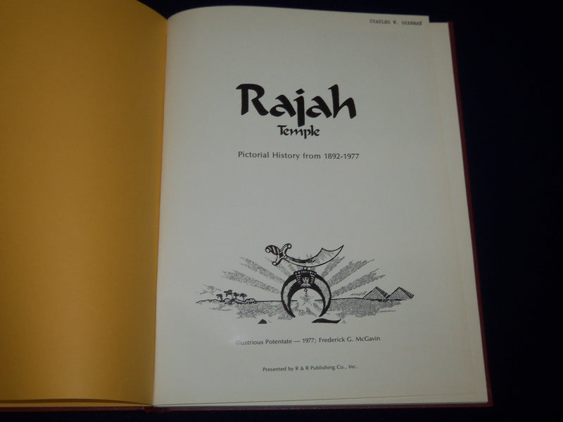 1977 RAJAH TEMPLE OFFICIAL DIVAN VOLUME - NICE PHOTOS - KD 3548