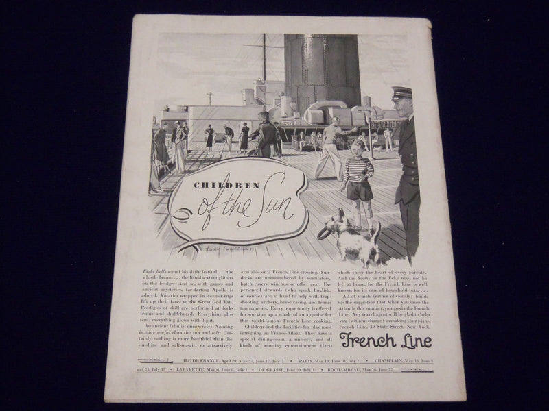 1933 MAY TRAVEL MAGAZINE - SARDINE FISHERS IN BRITTANY COVER - J 1947