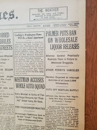 1921 FEBRUARY 3 NEW YORK TIMES - PALMER BANS WHOLESALE LIQUOR RELEASES - NT 8112