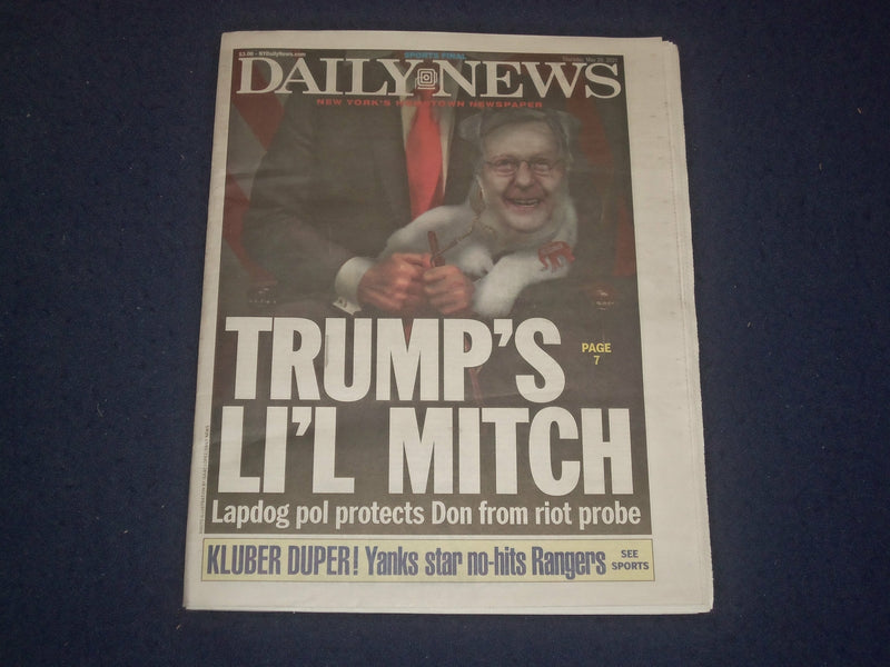 2021 MAY 20 NEW YORK DAILY NEWS NEWSPAPER -MCCONNELL AND GOP TO STOP JAN 6 PROBE